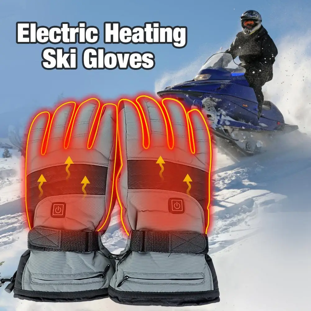 

3 Level Temperature Ski Heating Gloves 1300mAH Rechargeable Electric Heated Gloves Touch Screen Snowboard Gloves For Riding