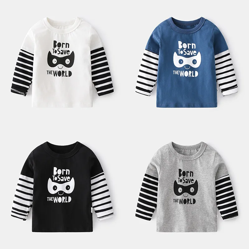 

2-7T Toddler Kid Baby Boy Girl Clothes Spring Summer Top Striped Long Sleeve Print Cute T Shirt Sweet Cotton Tee Infant Outfit