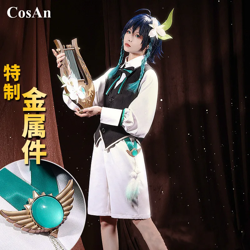 

Популярная игра Genshin Impact Venti, костюм для косплея, милый концерт, модная форма для выступления, визуальная вечеринка