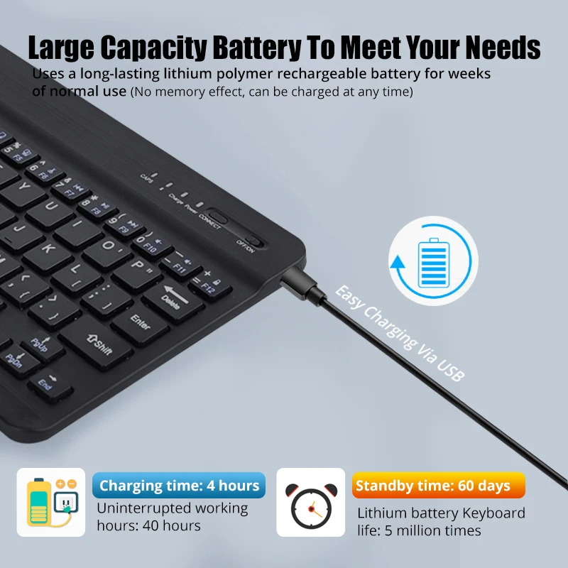 Мини Bluetooth клавиатура ANKNDO для планшетов Ipad Xiaomi беспроводная Apple Android Windows