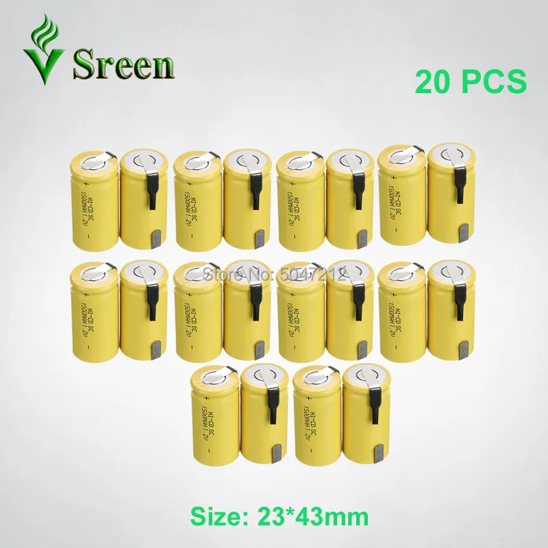 1,2 V Subc NI-CD батарея 1500mAh с никелевой пластиной DIY в SC перезаряжаемые пакеты батарей электронный аккумулятор