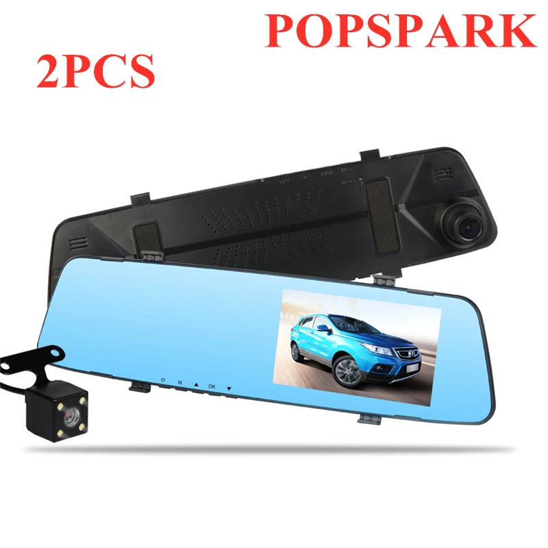 2PCS K588 4," 1080 P 170 градусов с двумя объективами видеорегистратор передний задний Авто рекордер g-сенсор камера для машины DVR ночного видения вождения рекордер - Название цвета: 2PCS