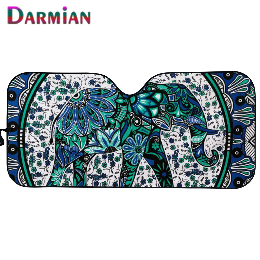 

DARMIAN Windshield Sun Shade for Car Foldable Bohemian Elephant Mandala UV Protect Front Windshield Sunshade Auto Accessories
