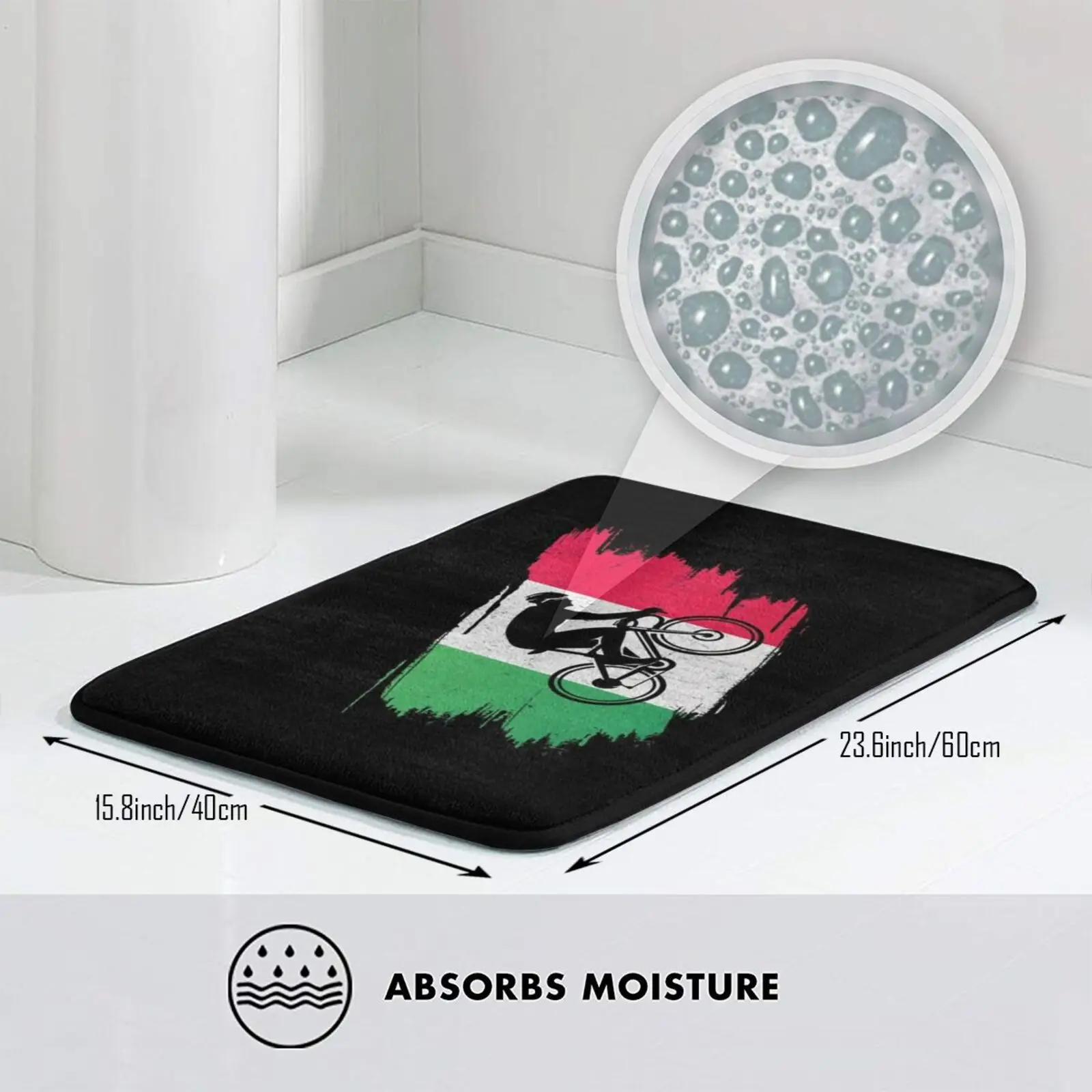 Дорожный велосипедист с итальянским флагом винтажный коврик подушка велосипед