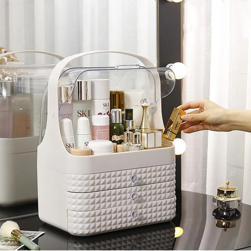 Прозрачный контейнер для хранения косметики портативный средств по уходу за