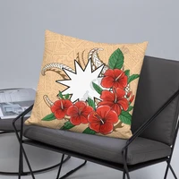 nauru polynesian pillow hibiscus coat of arm pillowcases throw pillow cover home decoration