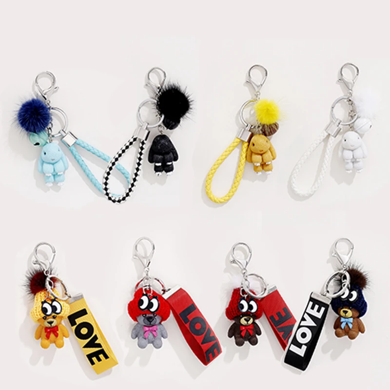 Милый подарок разноцветный полимерный брелок в виде кролика колокольчик из
