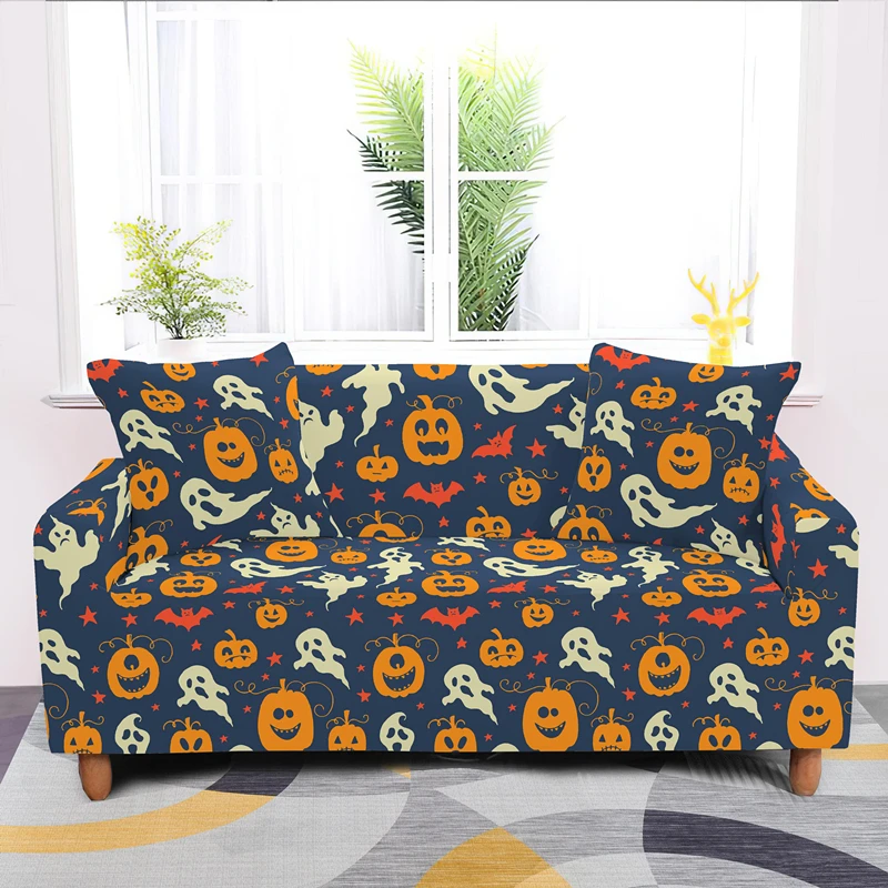 

Multiple Color Halloween Sofa Cover Elastic Slipcovers Corner Sofas Towel Couch Covers For Living Room