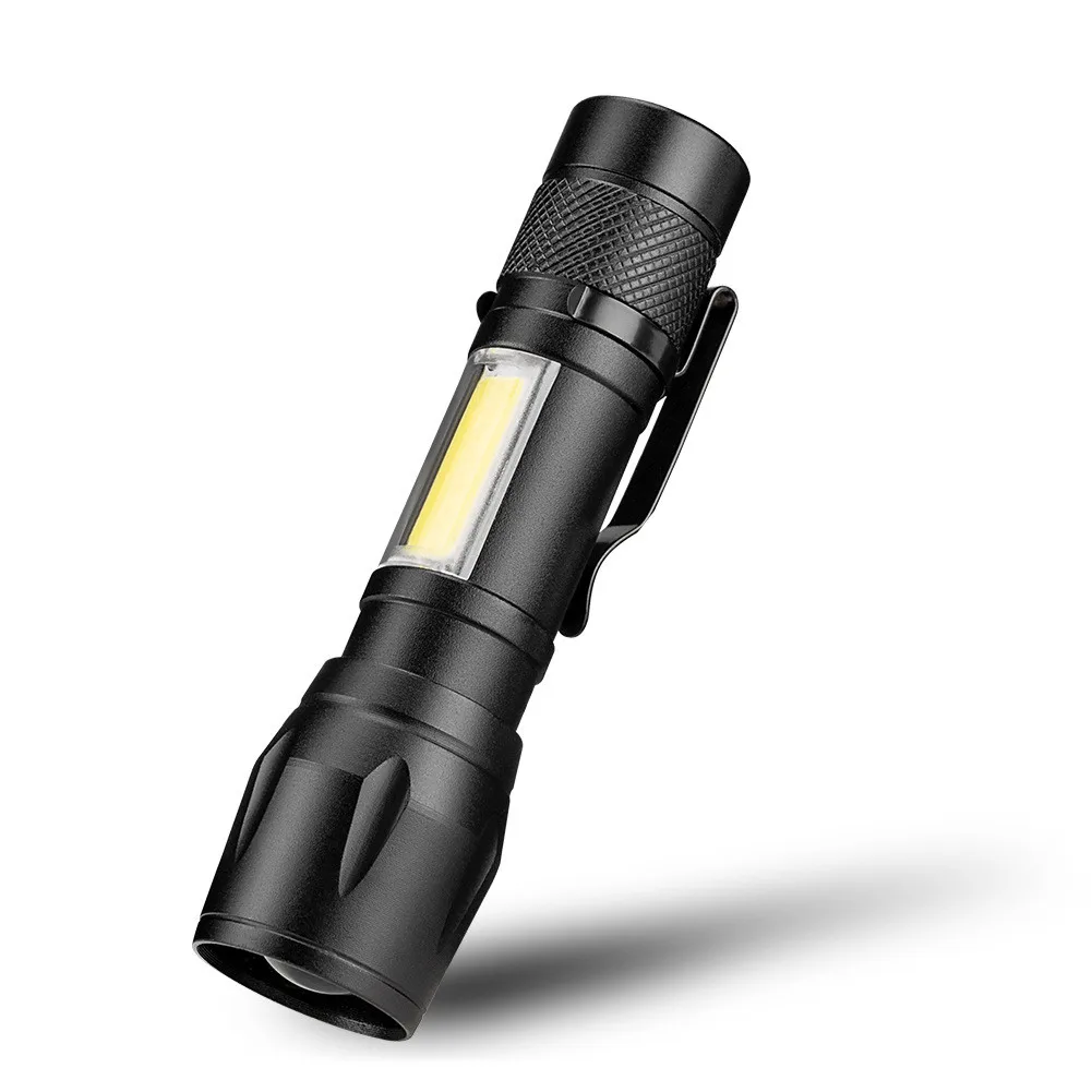 

USB LED Torch Zoom Camping Flashlight Hiking Rechargeable Torch Duable