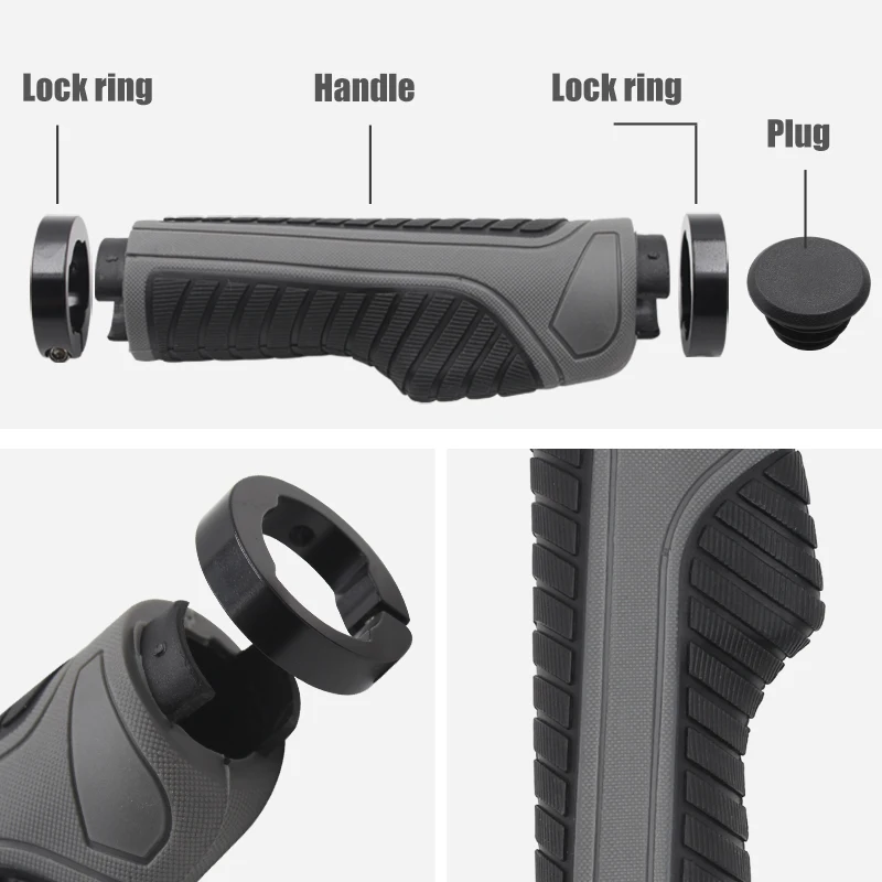 Bicycle Grips Ergonomic Bar End Firm Mount Both Ends Lock Grip Handlebar 2 Color Tone Holder MTB Cycling Hand Rest | Спорт и
