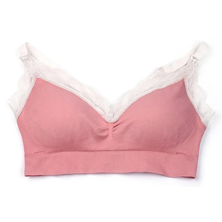 plus lace pink Auri Маффи средства ухода за кожей для будущих мам бюстгальтеры для кормящих беременные женщины нижнее белье бюстгальтер для занятия спортом, yoga нижнее белье бюстгальтер для беременных Большие размеры - Цвет: plus lace pink