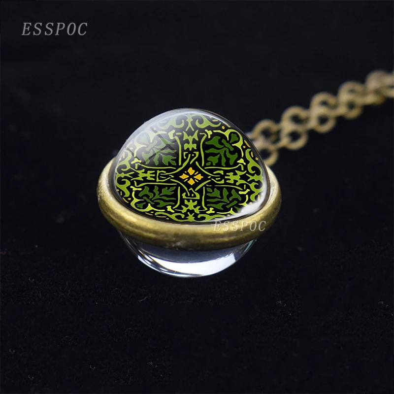 bronze Женские Модные Кристаллы двухсторонняя, для стекла шар лист ожерелье-клевер кулон Для женщин Lucky Дерево желаний ювелирные изделия - Окраска металла: bronze