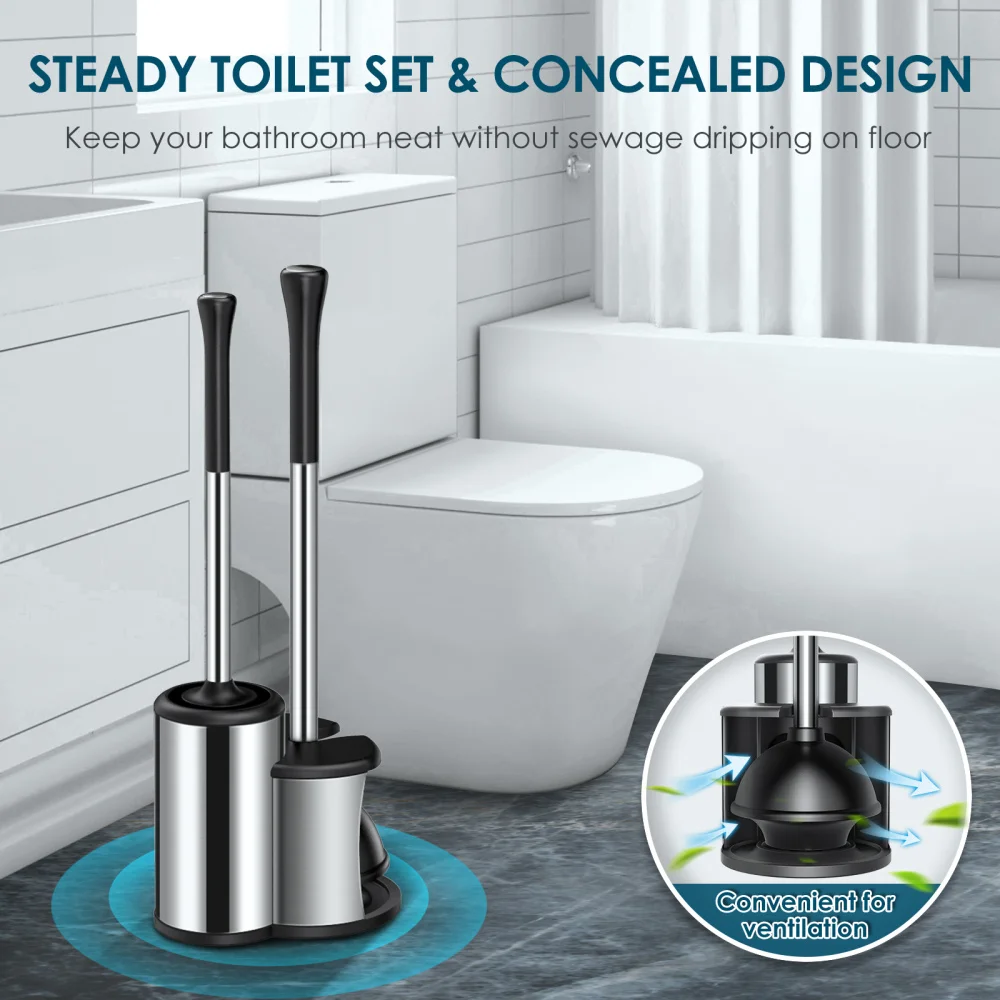

HOMEMAXS 2 in 1 Rubber Multifunctional Toilet Brush Toilet Cleaning Tool Toilet Plunger