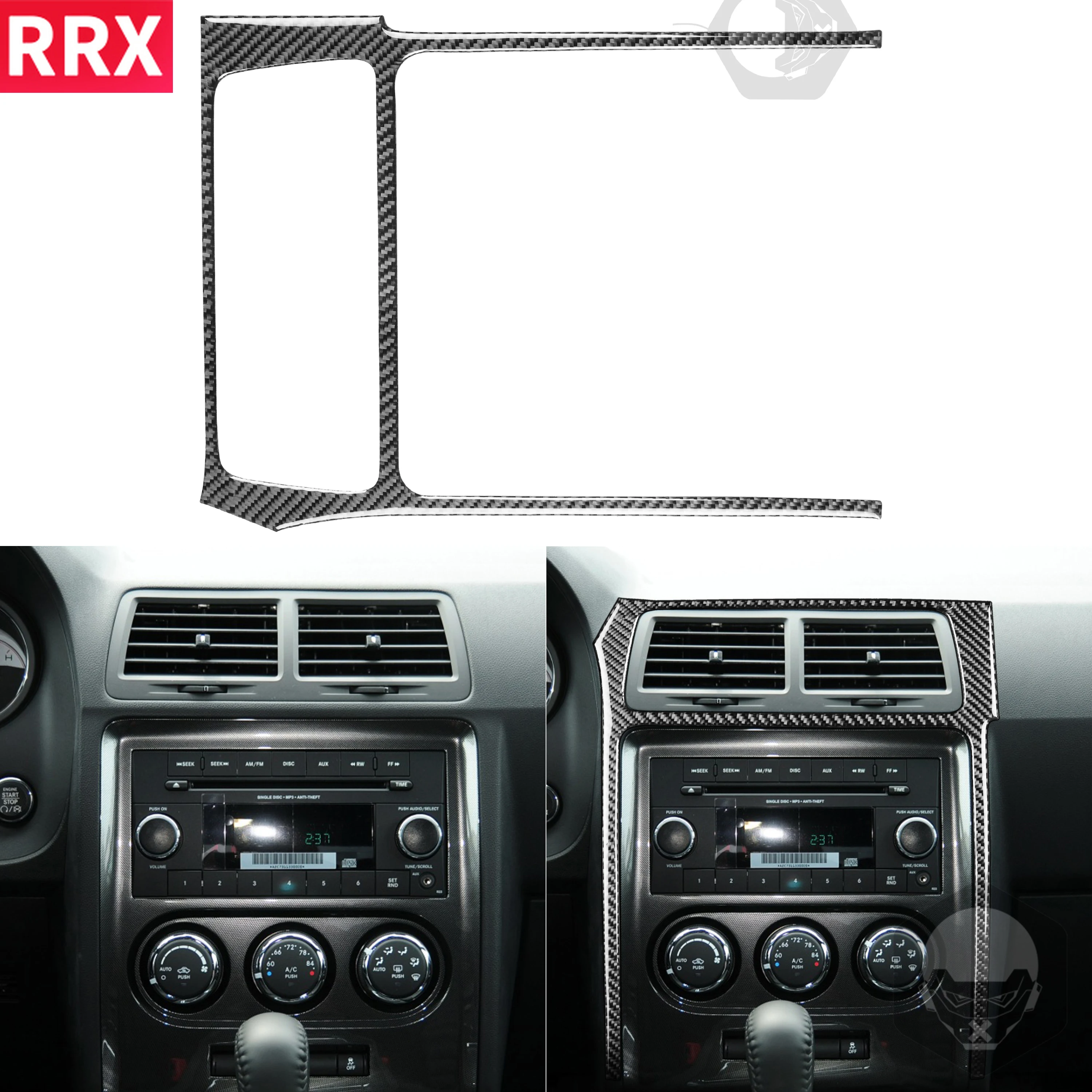 

Carbon Fiber Center Console Trim Stripe Sticker Decorative Decals For Dodge Challenger 2008-14 Styling Interior Car Accessories