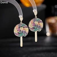 donia jewelry european and american fashion lollipop earrings wild cute micro inlaid aaa zircon line earrings