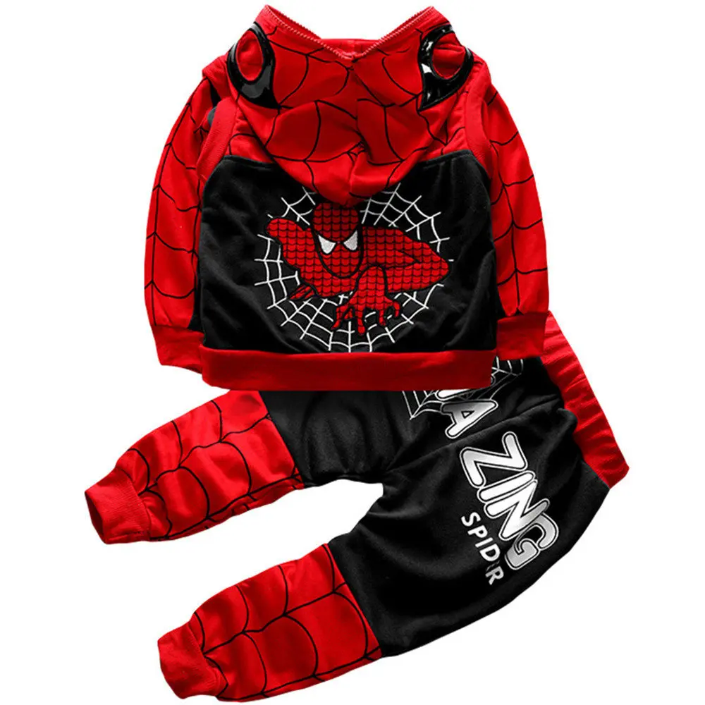 Новые детские на осень-зиму 3 комплекта комплект одежды Человек-паук топ + жилет