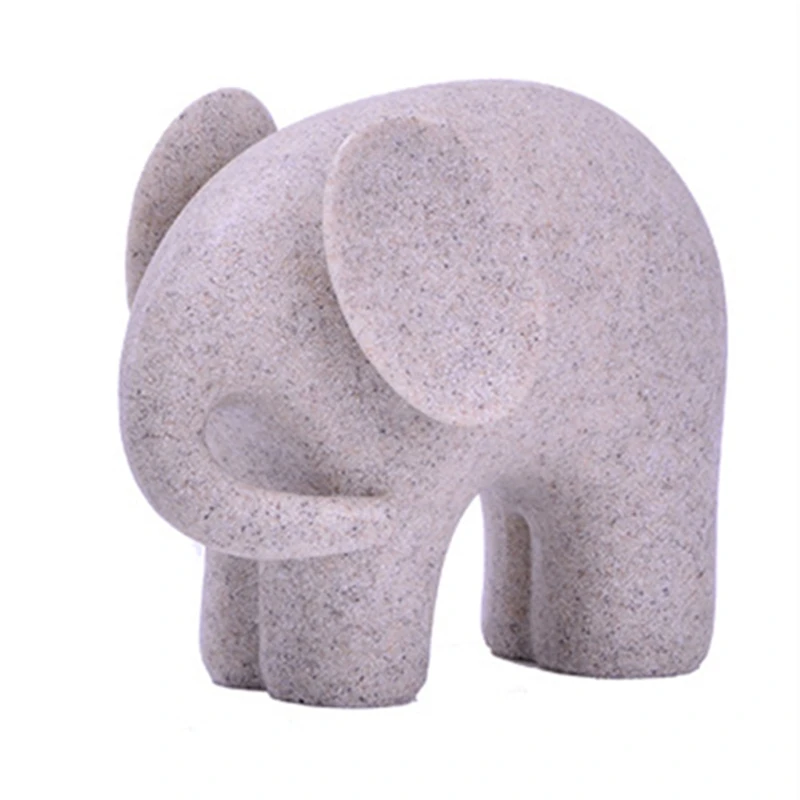 

Nordic Simple Sandstone Resin Elephant Decor Statue Home Decoration Animal Sculpture Room Desktop Decoration Crafts Ornaments