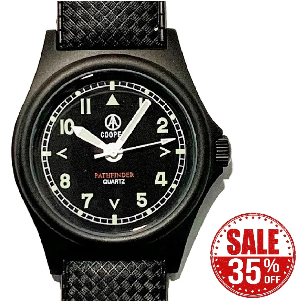 

Factory Original Pathfinder MWC Military Men's Army Wriste Japan Quartz Watch with 10ATM Diving - Matt Steel Finish IP black