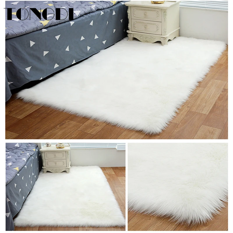 

TONGDI Carpet Mat Soft Elegant Shaggy Nursery Woolly Suede Plush Anti-slip Rug Luxury Decor For Home Bedroom Parlour Living Room