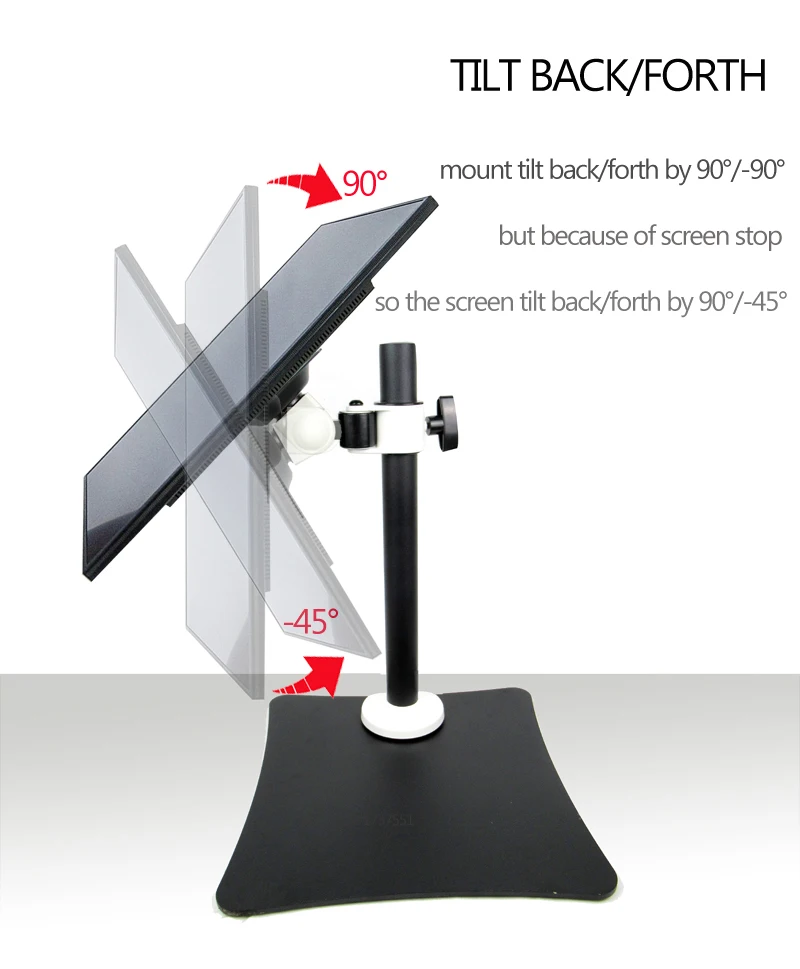 DL-TS300-40BL Поворотная большая стальная подставка для монитора 1"-27" ЖК-кронштейн для монитора 10кг компьютерная настольная подставка