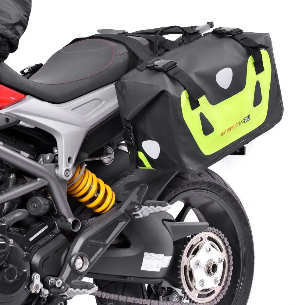 

18.11*11.42*7.817n black green motorcycle waterproof Saddle bag Rider backpack Outdoor cycling Travel luggage bag Rear seat kit