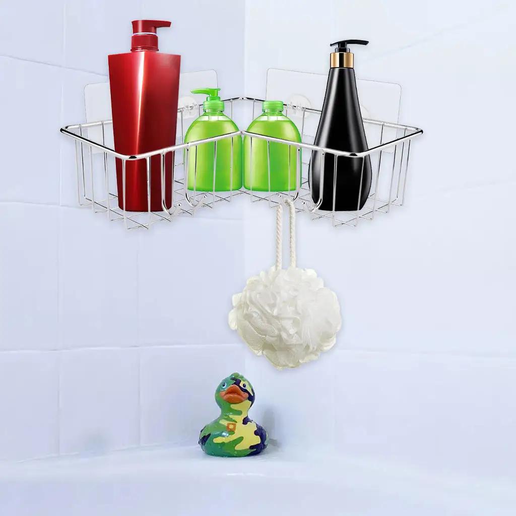 

2x Heavy Duty Corner Shelves Bathroom Shower Organizer Spice Rack Nail-free
