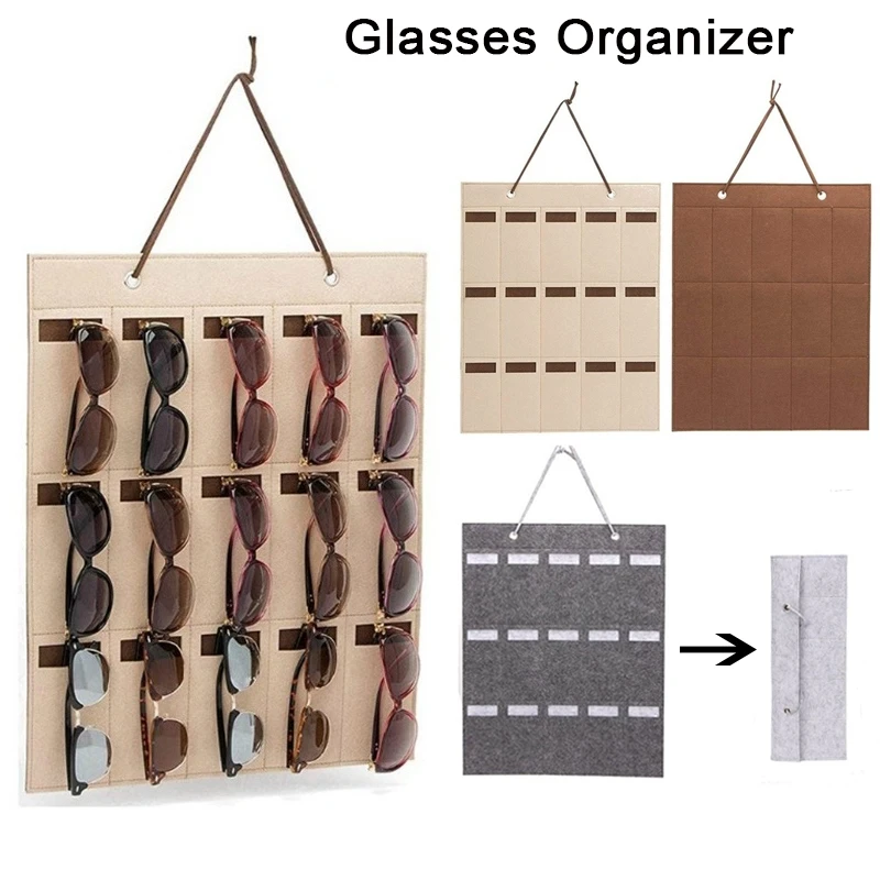 

Hanging Glasses Organizer Display Case Sunglasses Storage Sunglasses Eyeglasses Stand Holder Jewelry Wall Tray Storage