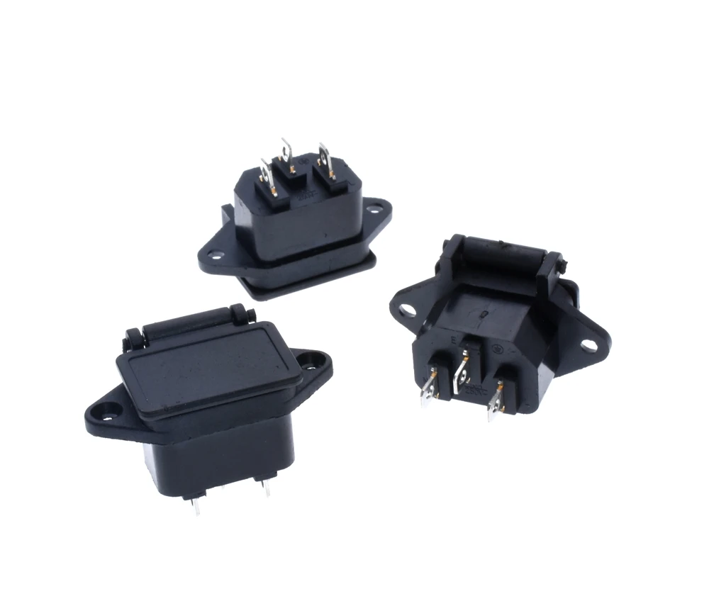 10 шт. AC 250V 10A 3 контактный IEC320 C14 гнездо входа Мощность Разъем черный +