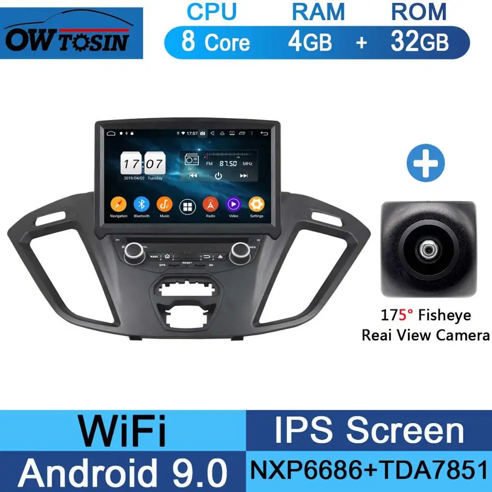 32G Fisheye Camera " ips 1920*1080 8 ядерный 4G+ 64G Android 9,0 автомобильный dvd-плеер для Ford Transit Custom 2013 DSP радио gps - Цвет: 32G Fisheye Camera