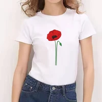 2021 women white t shirt flowers print summer short sleeve o neck tshirts oversized t shirts for lady girls fashion streetwears