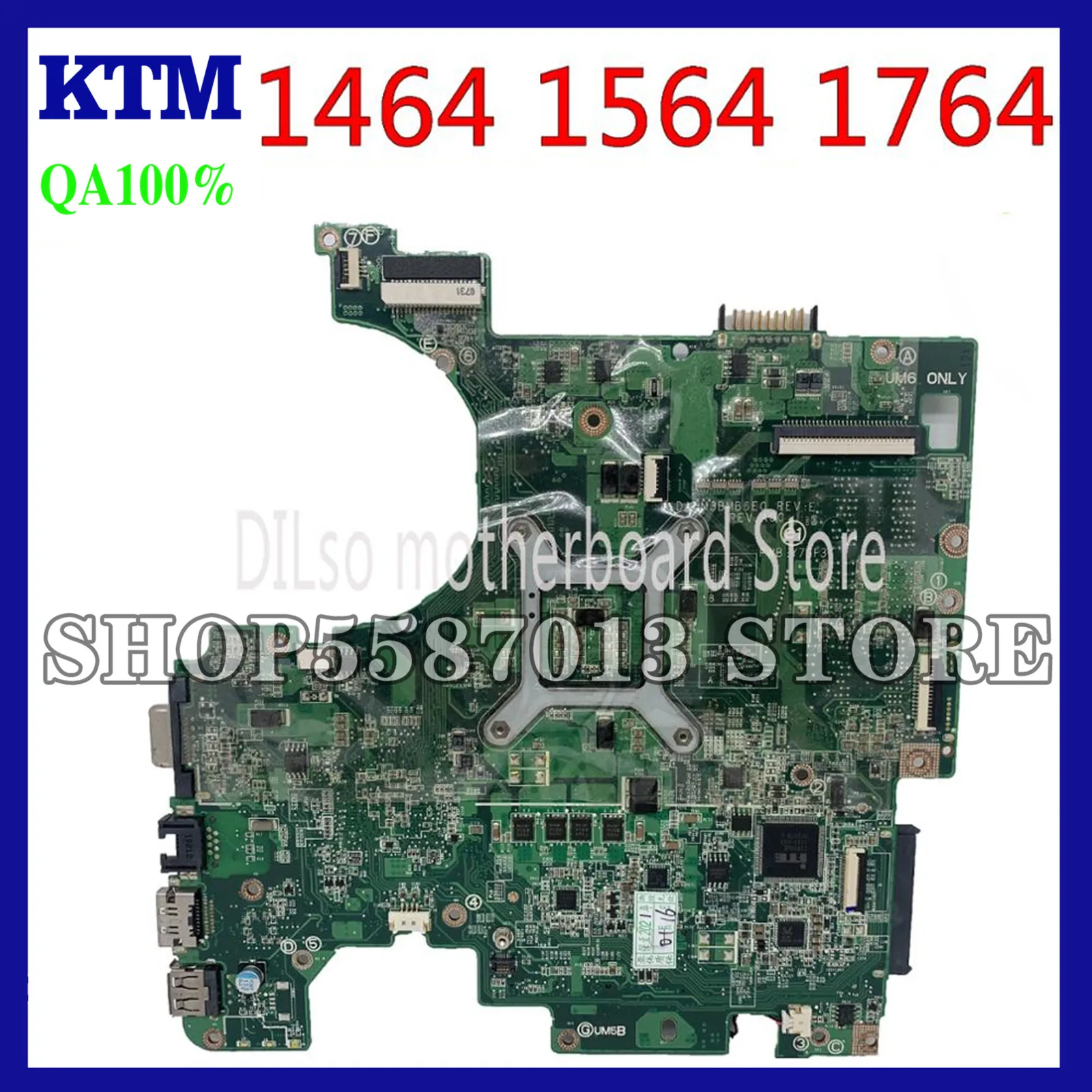 

KEFU DA0UM3MB8E0 Motherboard For Dell Inspiron 1464 1564 1764 Motherboard PGA989 DDR3 100% tested original mianboard