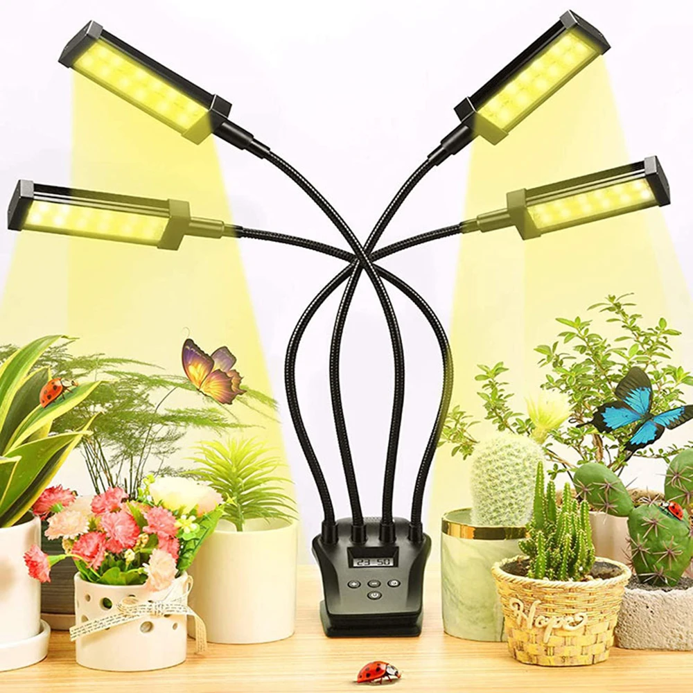 

Grow Light for Indoor Plants, Full Spectrum Grow Lamp with Display Timer,Desk Clip Growing Light for Succulents Flowers Growth