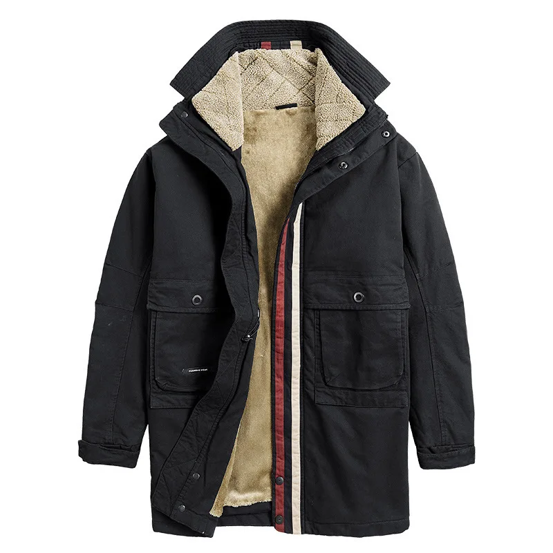 

Winter Oversize Warm Thick Parka Men Padded Fleece Tactical Windbreaker Jacket Male Winter Puffer Jacket Men Casual Coats