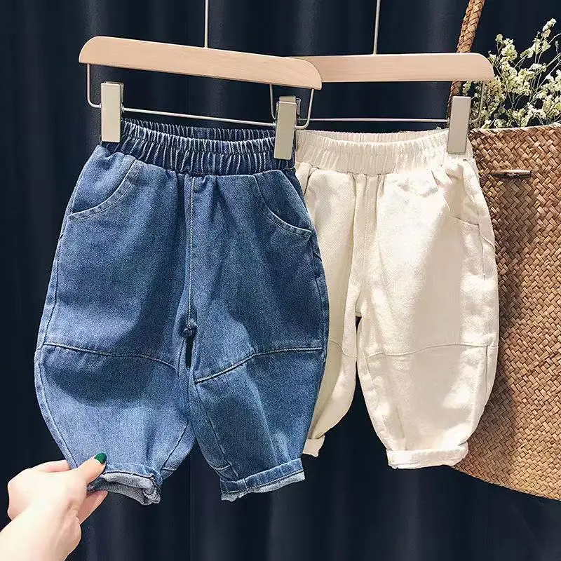 

Children's Clothing 2020 Spring New Crawler Boy's Denim Trousers Summer Korean Baby Girl Baggy Pants