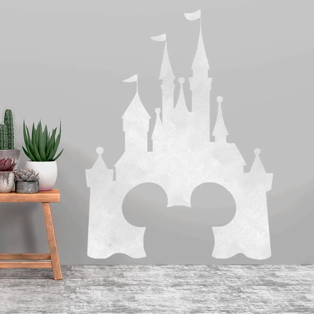 

Disney Castle Vinyl Wall Sticker for Kids Room Decor Mickey Head Design Vinyl Decals Fairytale Castle Wall Poster