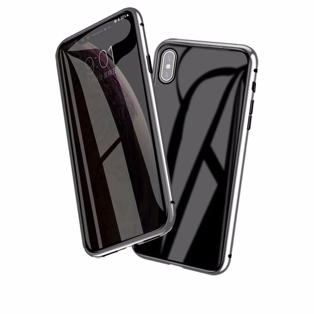 Магнитный абсорбирующий металлический бампер для iPhone XS MAX 6 5 дюйма стеклянный