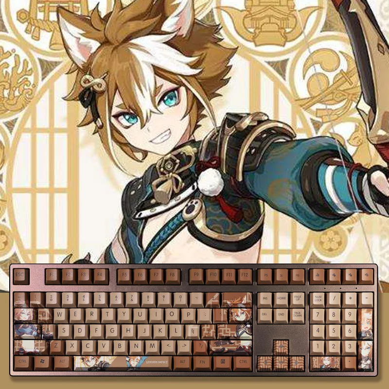 

108 Key Genshin Impact Goro Theme Keycap Cherry Profile PBT Sublimation Keycap Gaming For Mechanical MX Keyboard Keys