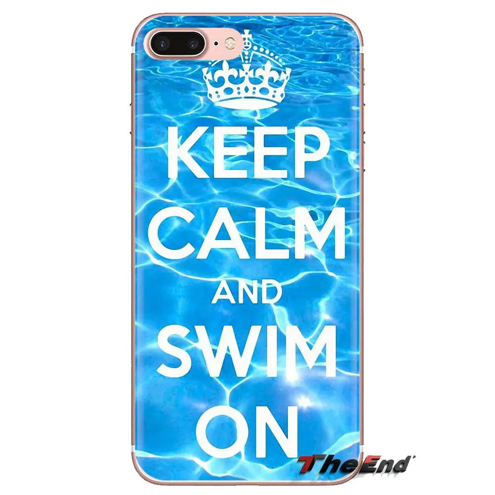 Transparent Soft Shell Cover Keep Calm And Swim On For LG Spirit Motorola Moto X4 E4 E5 G5 G5S G6 Z Z2 Z3 G2 G3 C Play Plus Mini |