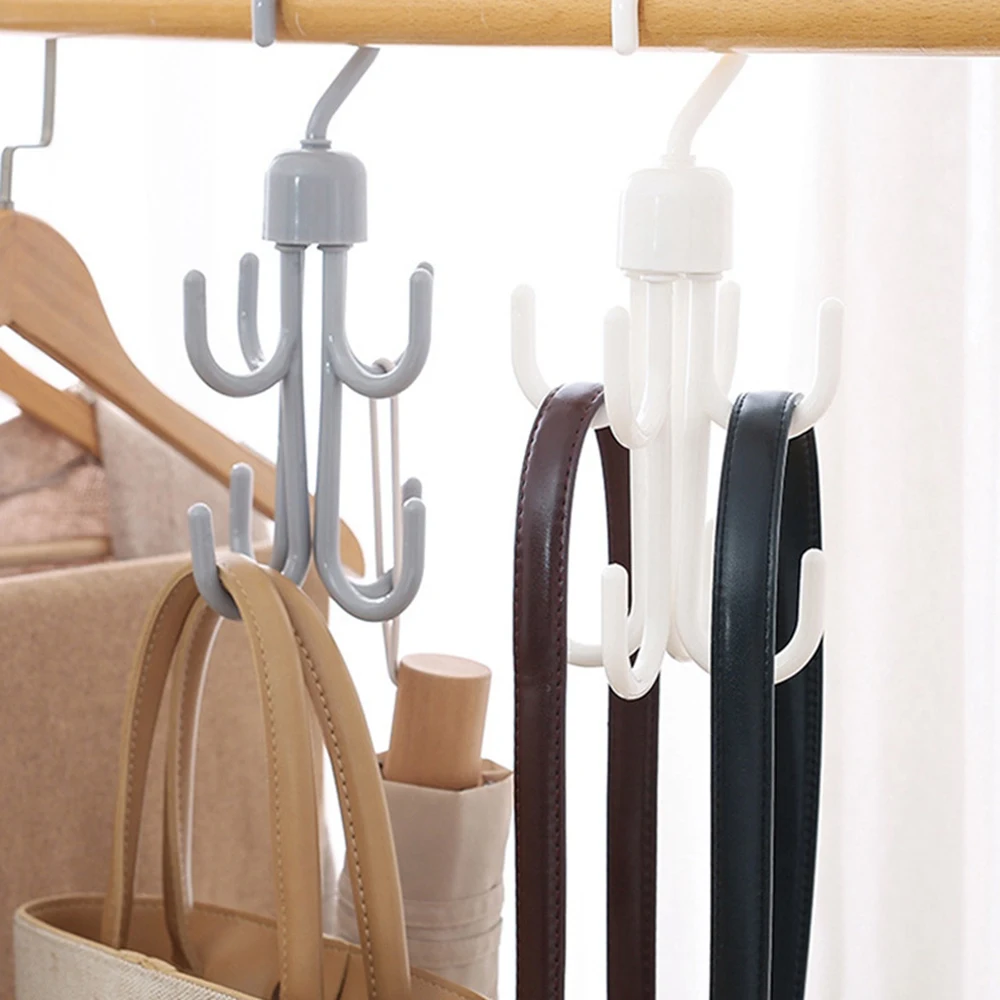 

360 Degrees Rotated 8 Hooks Storage Rack Rotating Clothing Rack Handbag Clothes Ties Bag Holder Shelf Hanger Hanging Rack