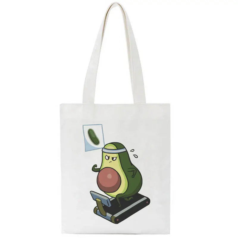 

Avocado Cartoon Interesting Fruit Funny Strange Tote Bag Kawaii Print Graphic Shopping Bags Girls Fashion Casual Pacakge Handbag