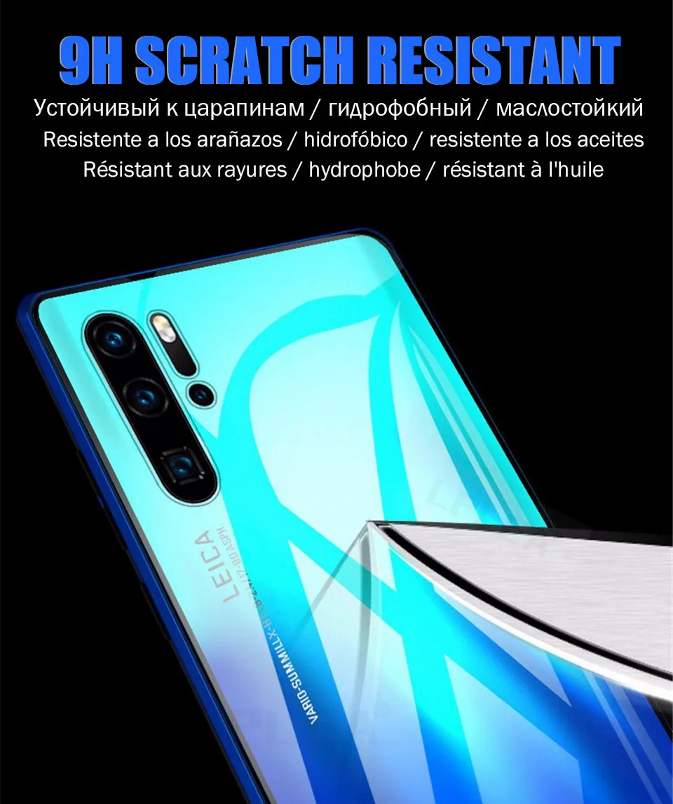 Магнитный адсорбционный металлический чехол для huawei P30 Pro P20 Lite P Smart, Задняя стеклянная крышка для mate 10 Lite 20 Pro Honor 10 Lite