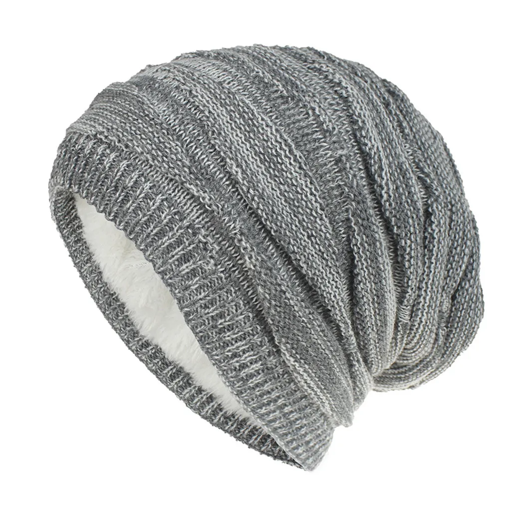 

2021 Baggy Beanies For Men Winter Cap Women's Outdoor Bonnet Skiing Hat Female Soft Acrylic Slouchy Knitted Hat For Boys HT40