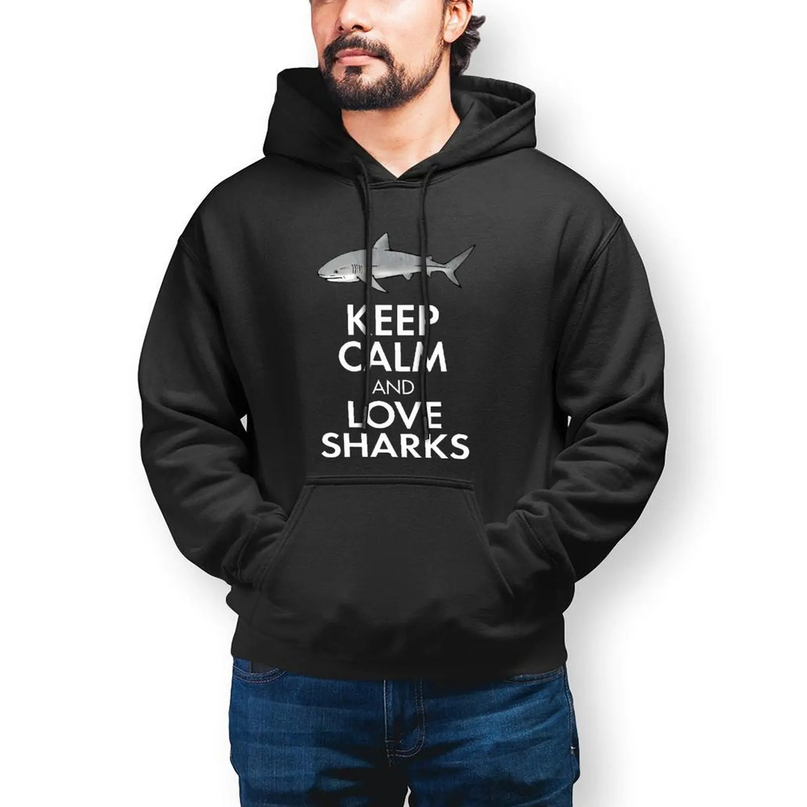 

Shark Hoodies Autumn Cotton Hoodie Stylish Outdoor Long Pullover Hoodie Mens X