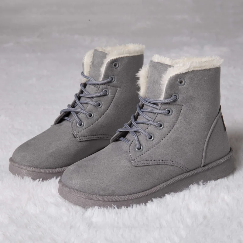 2019 г. Зимние сапоги женская обувь модные ботильоны для женщин теплые плюшевые