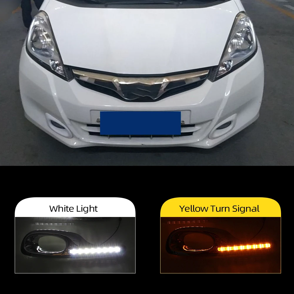 Автомобильные светодиодсветодиодный дневные ходовые огни для Honda Jazz fit 2011 2012 2013 DRL