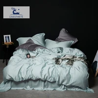 liv esthete luxury mint green100 silk bedding set healthy pure silk queen king duvet cover flat sheet pillowcase free shipping