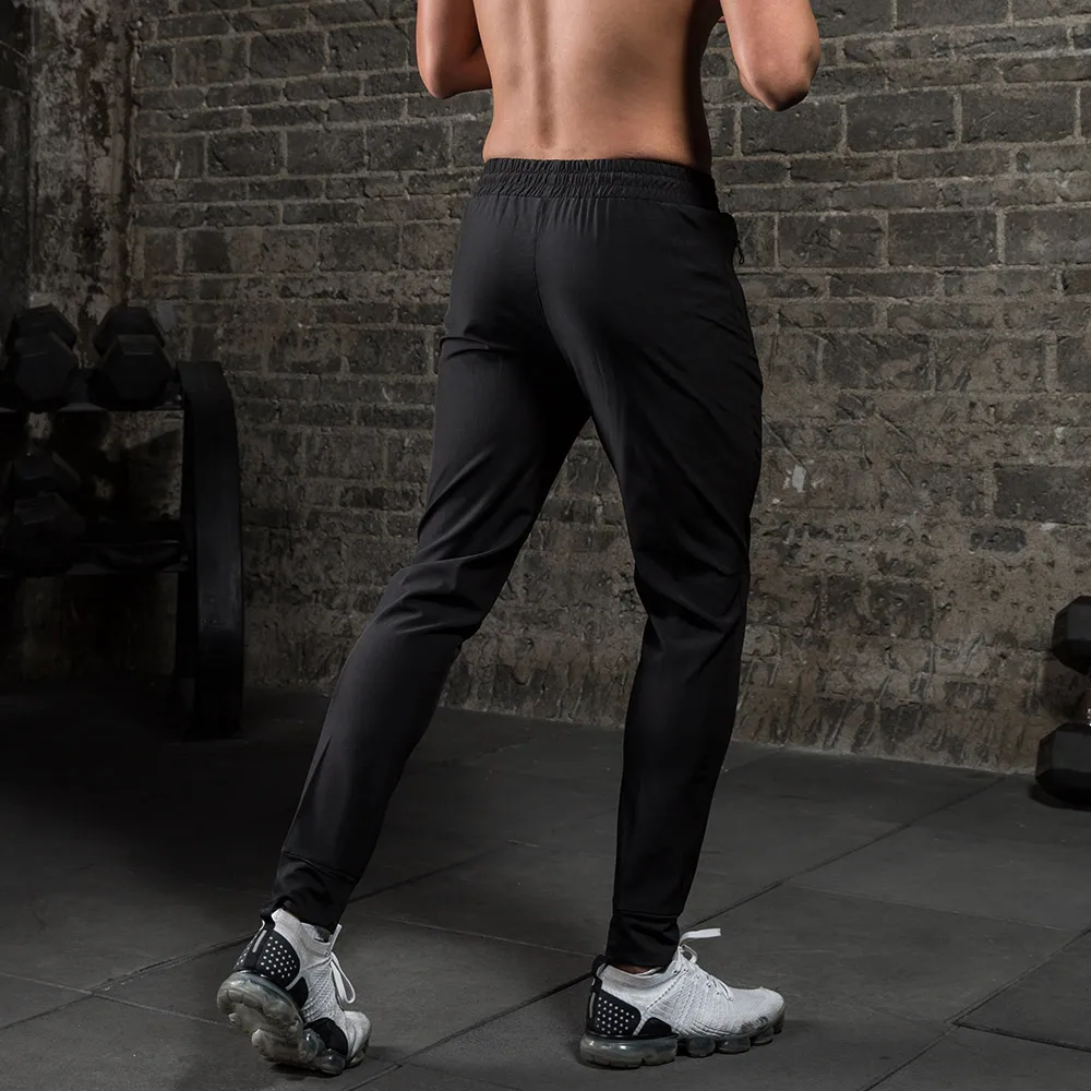 Joggers Sweatpants Men's Casual Pants Solid Color Gyms Fitness Workout Sports Pants Autumn Winter Male Ice Silk Track Pants