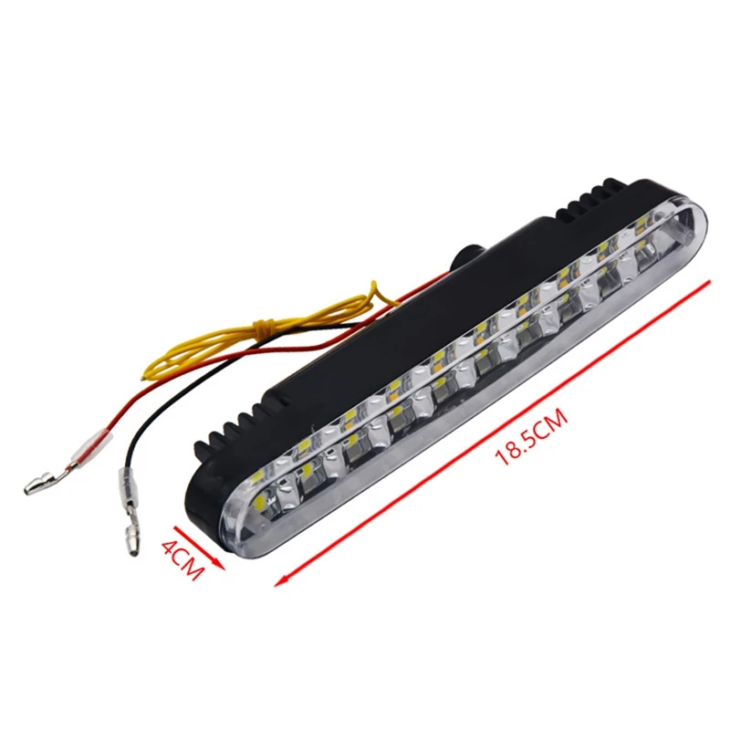 

2PCS/Set Car Daytime Running Light DRL Driving Turn Signal Fog Lamp White Amber 12V 18.5cm*2.5cm*4cm