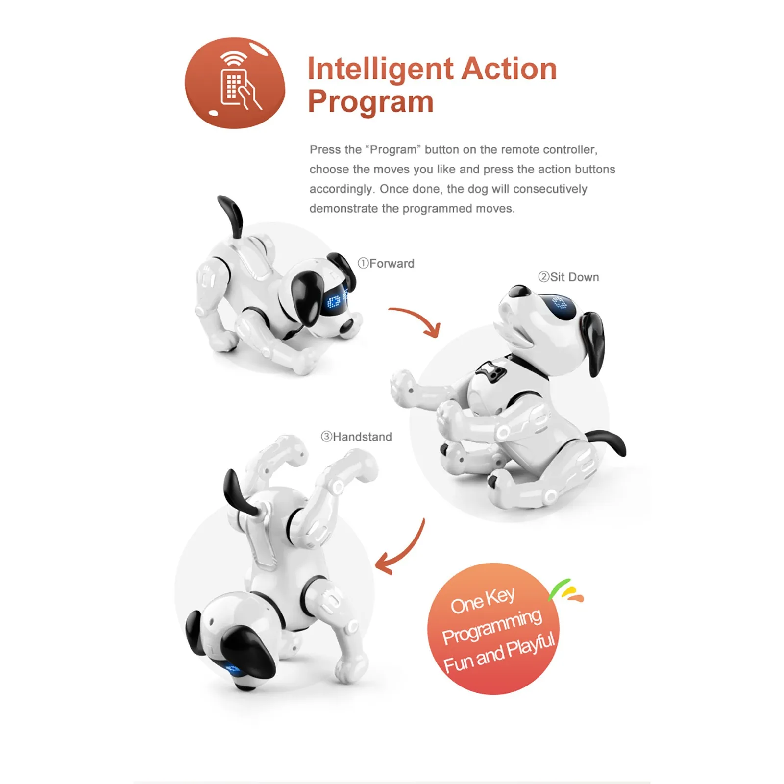 Robot Dog Remote Control Voice Smart Sing Dance Walking Electronic Pet Kids Baby Toy Rc Animals Toys Birthday Gift | Игрушки и хобби