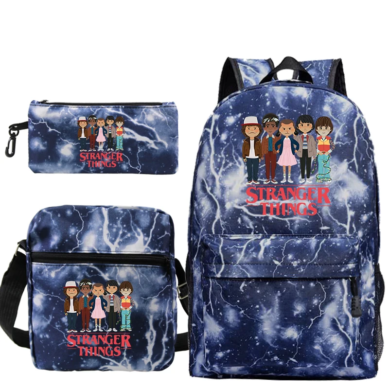 

Stranger Things Backpack 3Pcs/Sets Women Man Canvas Backpack Letter Print School Bag Book Bag for Teenage Girls Boys knapsack